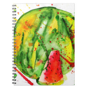 Abstracte heldere waterverf watermeloen notitieboek