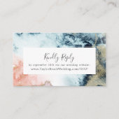 Abstracte hemelse Waterverf Wedding Website RSVP Informatiekaartje (Voorkant)