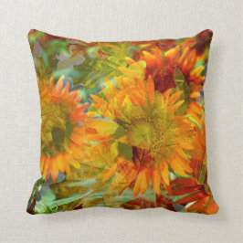 Abstracte Herfst Colour Flowers Kussen
