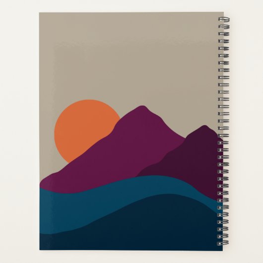 Abstracte Herfst Herfst Berglandschap Planner (Achterkant)