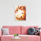 Abstracte Herfst Illustratie – Vallende Bladeren  Canvas Afdruk (Insitu (Woonkamer))