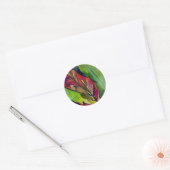 Abstracte Herfst Leaf Waterverf Art Ronde Sticker (Envelop)