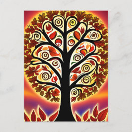 Abstracte herfst oogstboom briefkaart