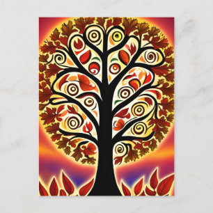 Abstracte herfst oogstboom briefkaart