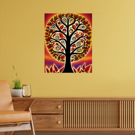 Abstracte herfst oogstboom poster (Woonkamer 2)