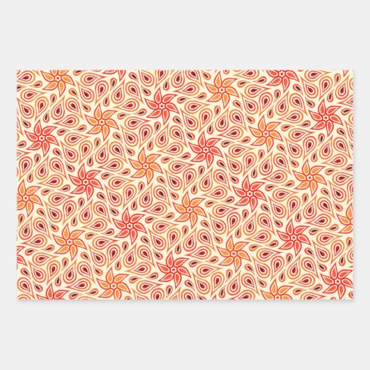 Abstracte herfst Oranje Herfst van het fluitenpatr Inpakpapier Vel (Voorkant)