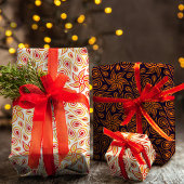 Abstracte herfst Oranje Herfst van het fluitenpatr Inpakpapier Vel