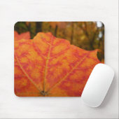 Abstracte herfst Sinaasappel- en Rode Maple Natuur Muismat (Met muis)
