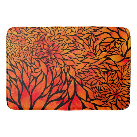 Abstracte herfstbladeren badmat (Voorkant)