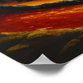 Abstracte herfstboom bos landschap olieverf poster (Hoek)