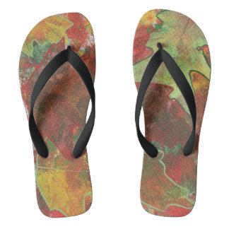 Abstracte herfsteikenbladeren FlipFlops Teenslippers