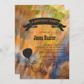 Abstracte herfstkleuren ballonverjaardagsfeest kaart (Voorkant / Achterkant)