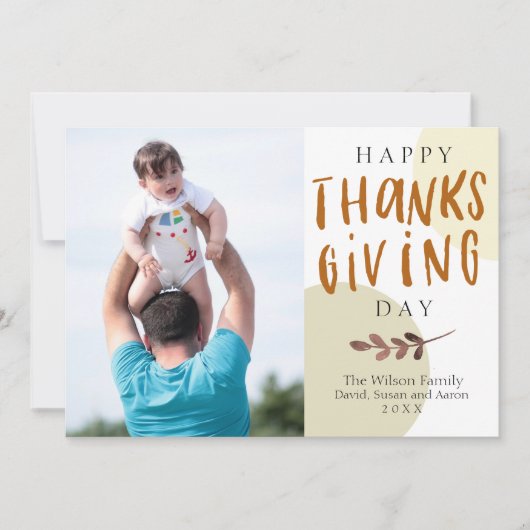 Abstracte Herfstkleuren Foto Thanksgiving Kaart (Voorkant)