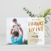 Abstracte Herfstkleuren Foto Thanksgiving Kaart (Staand voorkant)