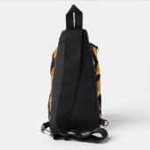 Abstracte herfstkleuren Sinaasappel en rode blader Sling Bag (Achterkant)