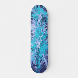 Abstracte het schilderen   blauwe splattergrunge skateboard