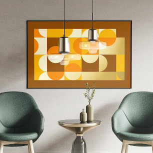 Abstracte heupcirkels met gouden mozaïekkunst folie afdrukken