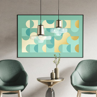 Abstracte heupcirkels met gouden mozaïekkunst folie afdrukken