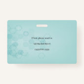 Abstracte Hexagon Medical Caduceus Foto ID Badge (Achterkant)