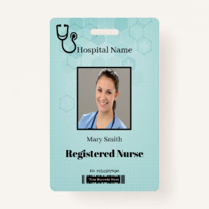 Abstracte Hexagon Medical Stethoscoop Foto ID Badge