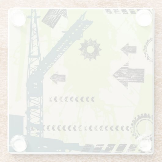 Abstracte hi-tech achtergrond glazen onderzetter (Achterkant)