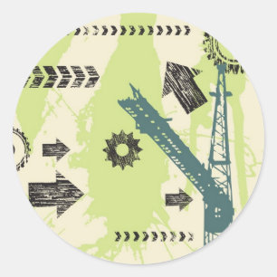 Abstracte hi-tech achtergrond ronde sticker