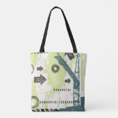 Abstracte hi-tech achtergrond tote bag (Achterkant)