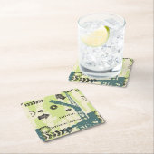 Abstracte hi-tech achtergrond vierkante kartonnen onderzetter (Insitu)