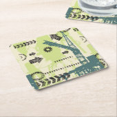 Abstracte hi-tech achtergrond vierkante kartonnen onderzetter (Schuin)