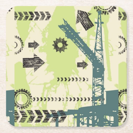 Abstracte hi-tech achtergrond vierkante kartonnen onderzetter (Voorkant)