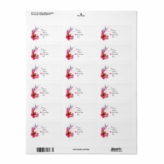 Abstracte Hibiscus Flower Etiket (Full Sheet)