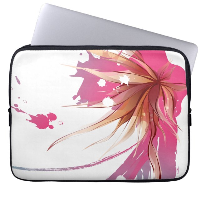 Abstracte Hibiscus Flower Laptop Sleeve (Voorkant)