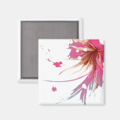 Abstracte Hibiscus Flower Magneet (Voorkant / Achterkant)