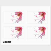 Abstracte Hibiscus Flower Rechthoekige Sticker (Vel)