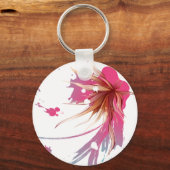 Abstracte Hibiscus Flower Sleutelhanger (Voorkant)