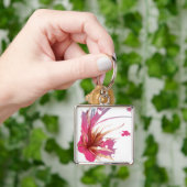 Abstracte Hibiscus Flower Sleutelhanger (Hand)