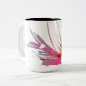 Abstracte Hibiscus Flower Tweekleurige Koffiemok (Voorkant links)