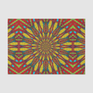 Abstracte Hippie Red en gele stammen uit etnische Tissuepapier