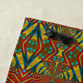 Abstracte hippie Red Yellow Blue Ethnic Trippy Strandlaken (In situ)