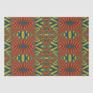 Abstracte hippie Red Yellow Blue Ethnic Trippy Tissuepapier