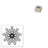 Abstracte hippy retro bloem 	rubberstempel (Gestempeld)