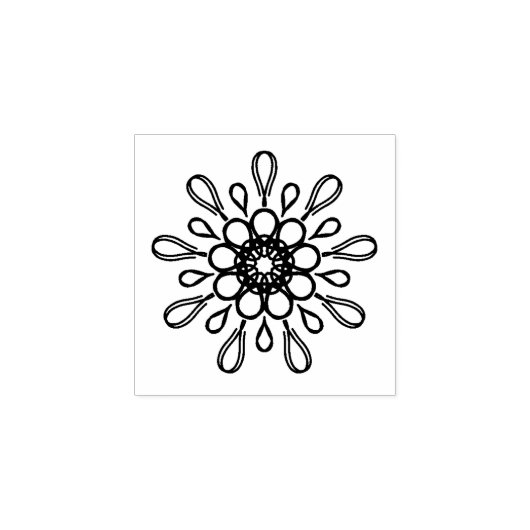 Abstracte hippy retro bloem 	rubberstempel (Afrduk)