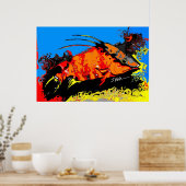 Abstracte hogvis poster (Keuken)