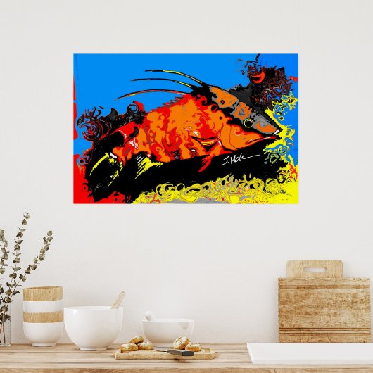 Abstracte hogvis poster (Keuken)