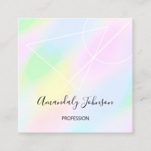 Abstracte holografische Pastels Geometry Professio Vierkante Visitekaartje