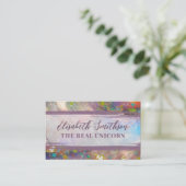 Abstracte Holografische Regenboog Roze Gouden Vrou Visitekaartje (Staand voorkant)