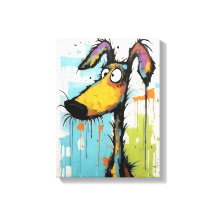Abstracte Hond Houten Ingelijste Canvas Print