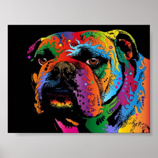 Abstracte hond-kunst poster (Voorkant)