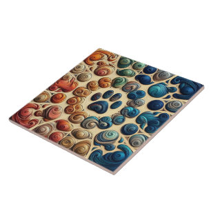 Abstracte hondenpow print met passie tegeltje