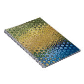 Abstracte honingraatgele en blauwe patroonkunst notitieboek (Rechterzijde)